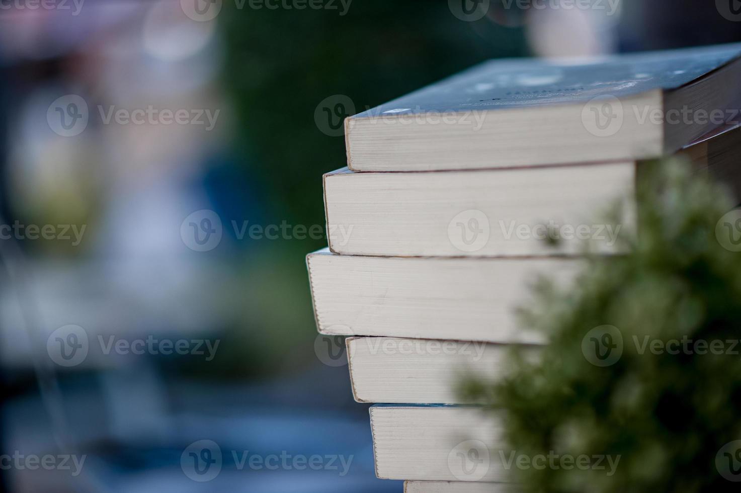 Book placed on the desk A lot of books, beautiful colors for studying, knowledge,education - images photo