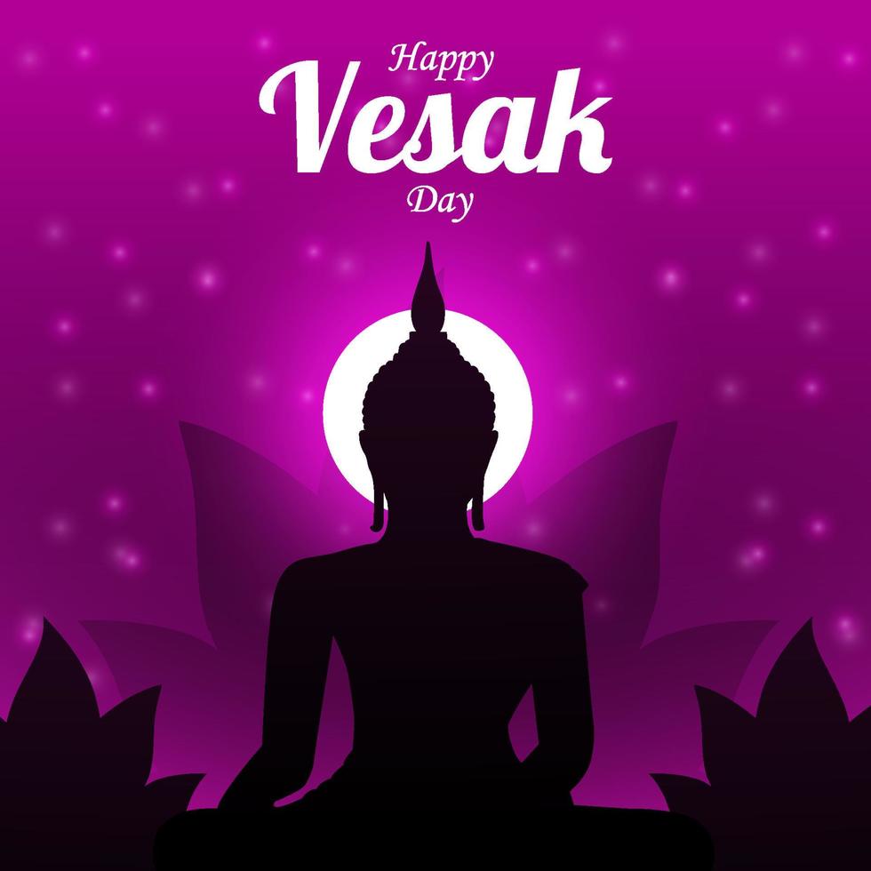 Happy Vesak Day Concept vector