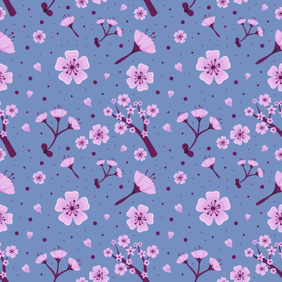 Spring Cherry Blossom Seamless Pattern vector