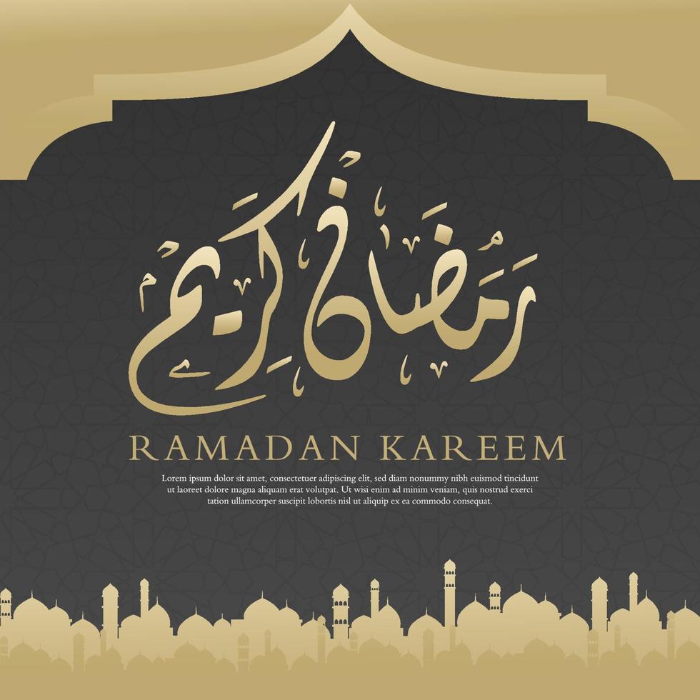 diseño de fondo islámico ramadan kareem con uso de estilo moderno y árabe para contenido de redes sociales y anuncios publicitarios, eid mubarak, hari raya, eid fitr, eid adha, hajj, umrah vector