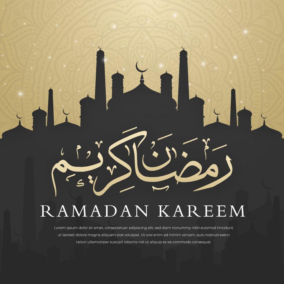 ramadan kareem fondo islámico con uso de estilo moderno y árabe para contenido de anuncios de redes sociales eid mubarak, eid fitr, ramadan mubarak, hajj, umrah, fiesta iftar vector