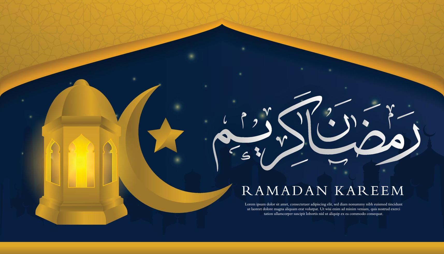 diseño de fondo islámico ramadan kareem con uso de estilo moderno y árabe para contenido de redes sociales y anuncios publicitarios vector