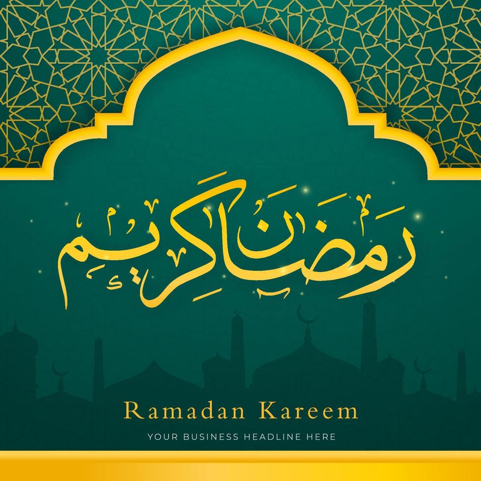 ramadan kareem fondo islámico con uso de estilo moderno y árabe para contenido de anuncios de redes sociales eid mubarak, eid fitr, ramadan mubarak, hajj, umrah, fiesta iftar vector