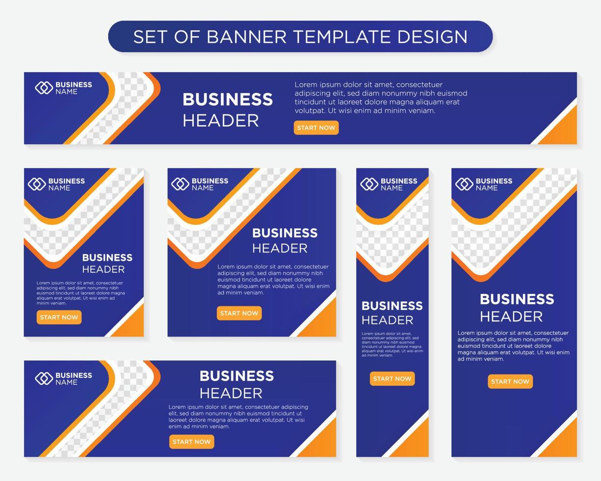 conjunto de diseño de plantilla de banner de kit de promoción con usuario de concepto moderno y minimalista para página web, anuncios, informe anual, banner, fondo, telón de fondo, volante, folleto, tarjeta, afiche, diseño de presentación vector