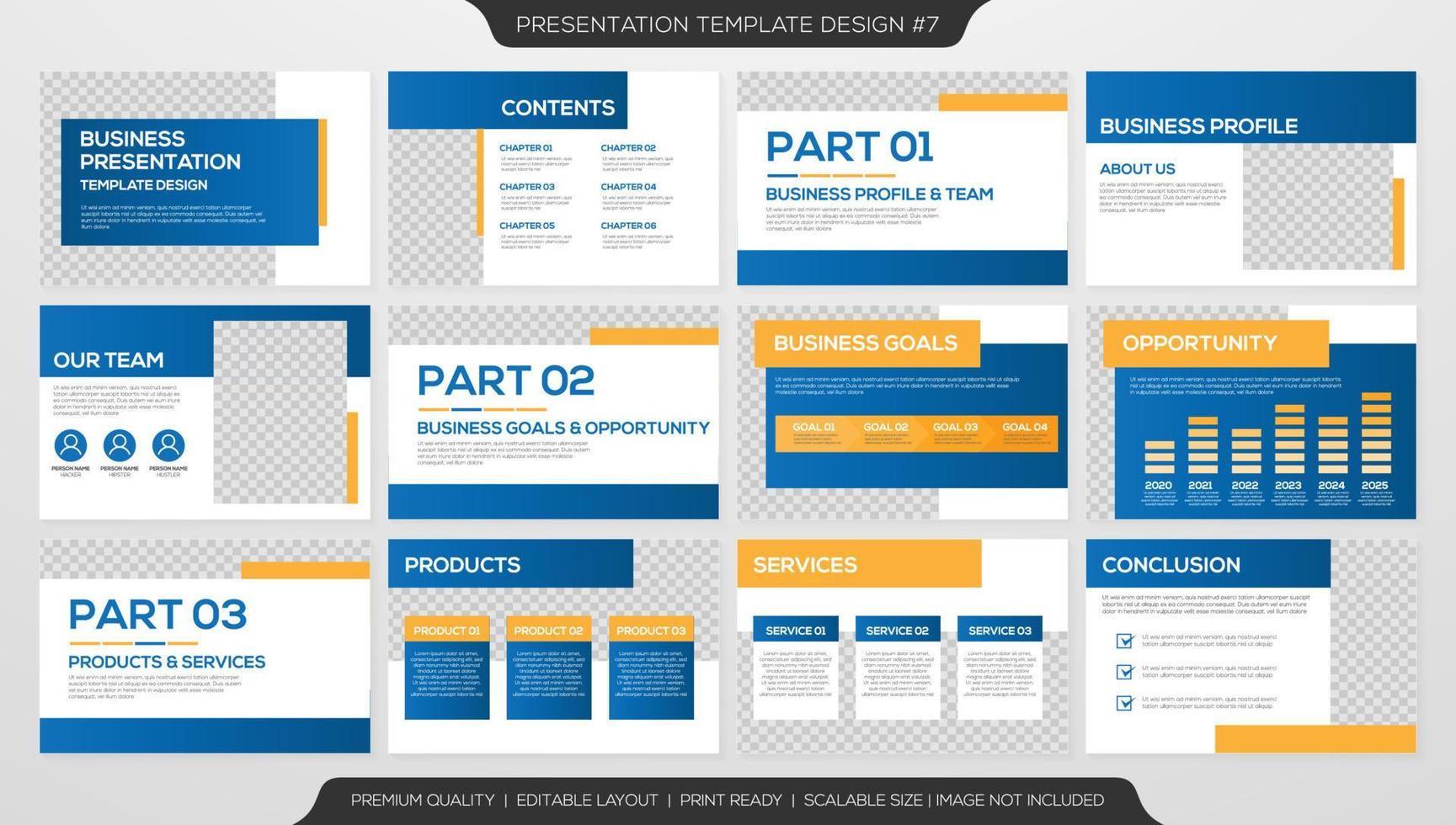 set of corporate presentation template design with minimalist concept and modern layout use for annual report and business profile vector