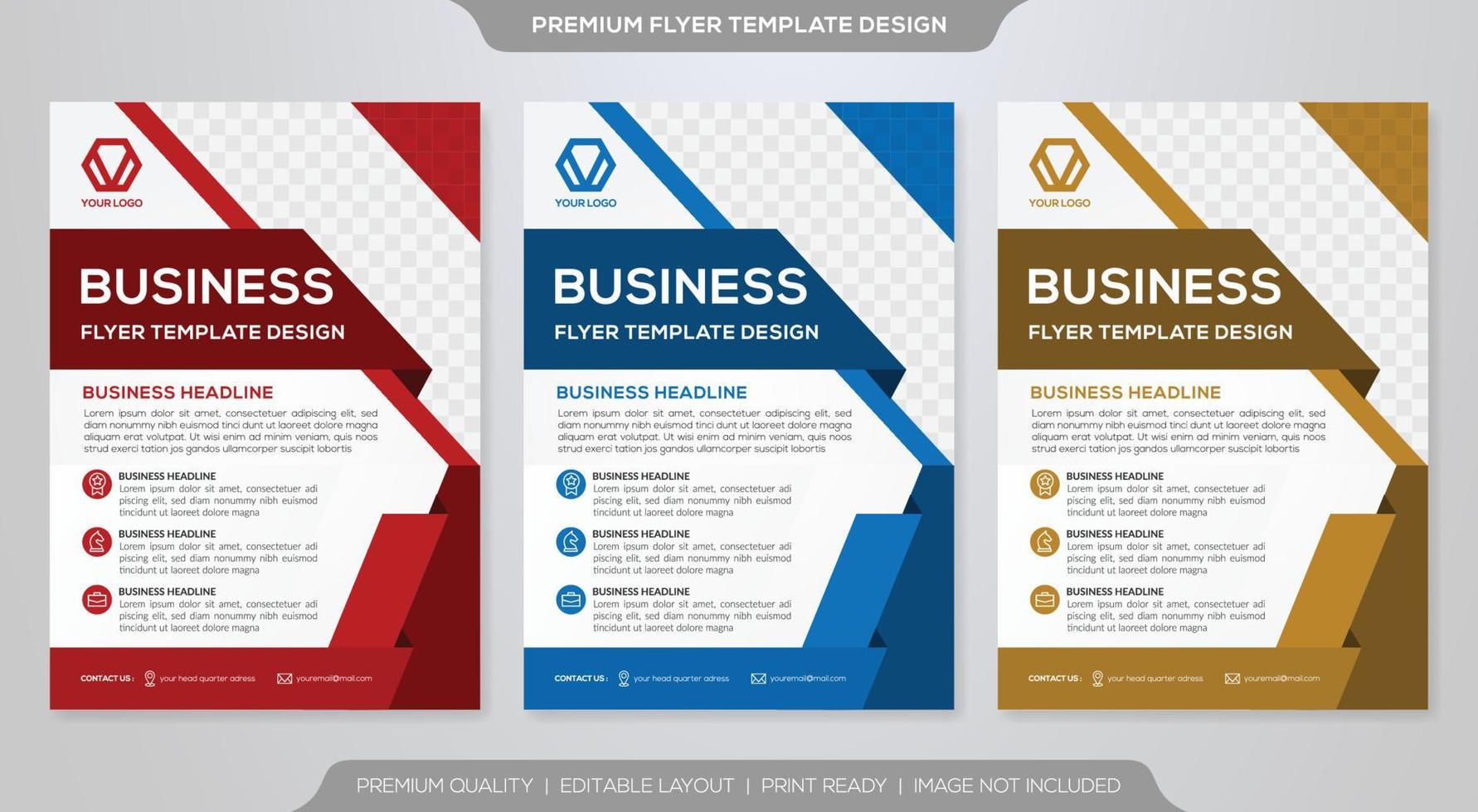 set of business flyer template design with abstract concept and minimalist layout vector