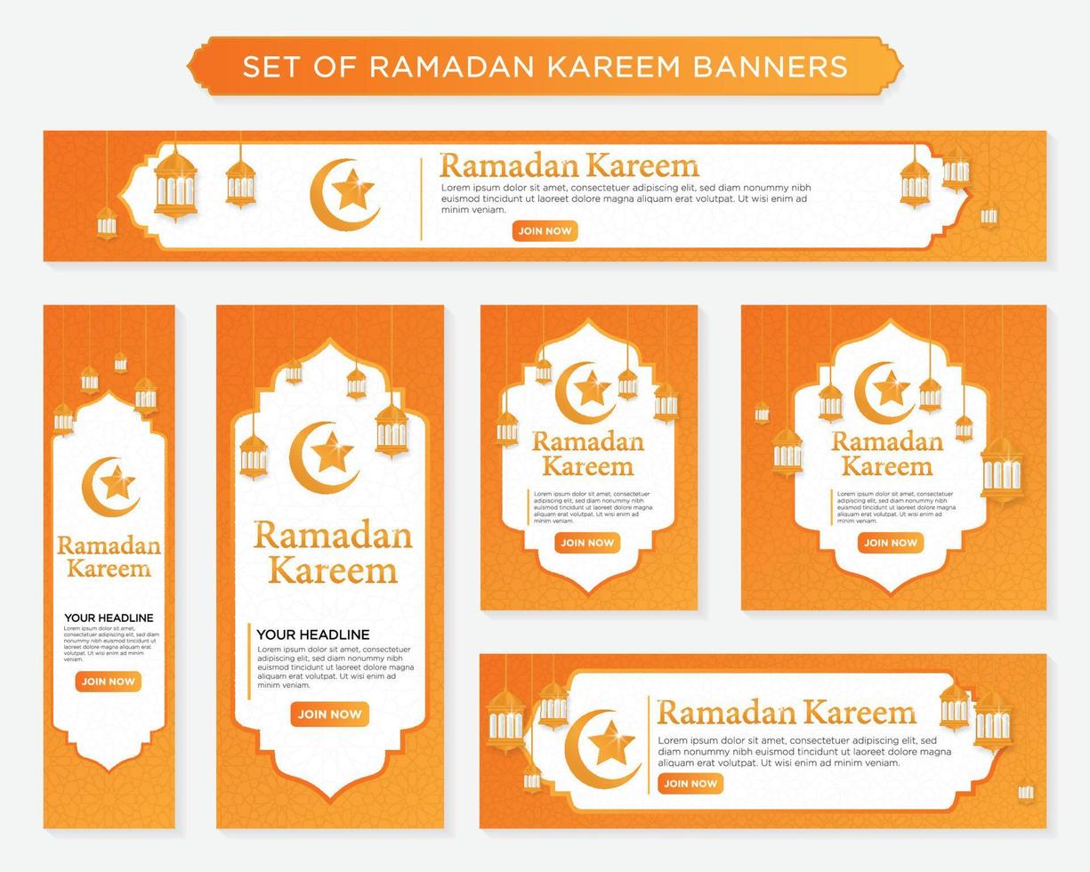 ramadan kareem islamic background design with modern and arabic style use for social media content and banner ads vector