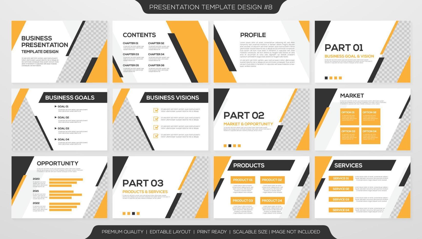 set of corporate presentation template design with minimalist concept and modern layout use for annual report and business profile vector