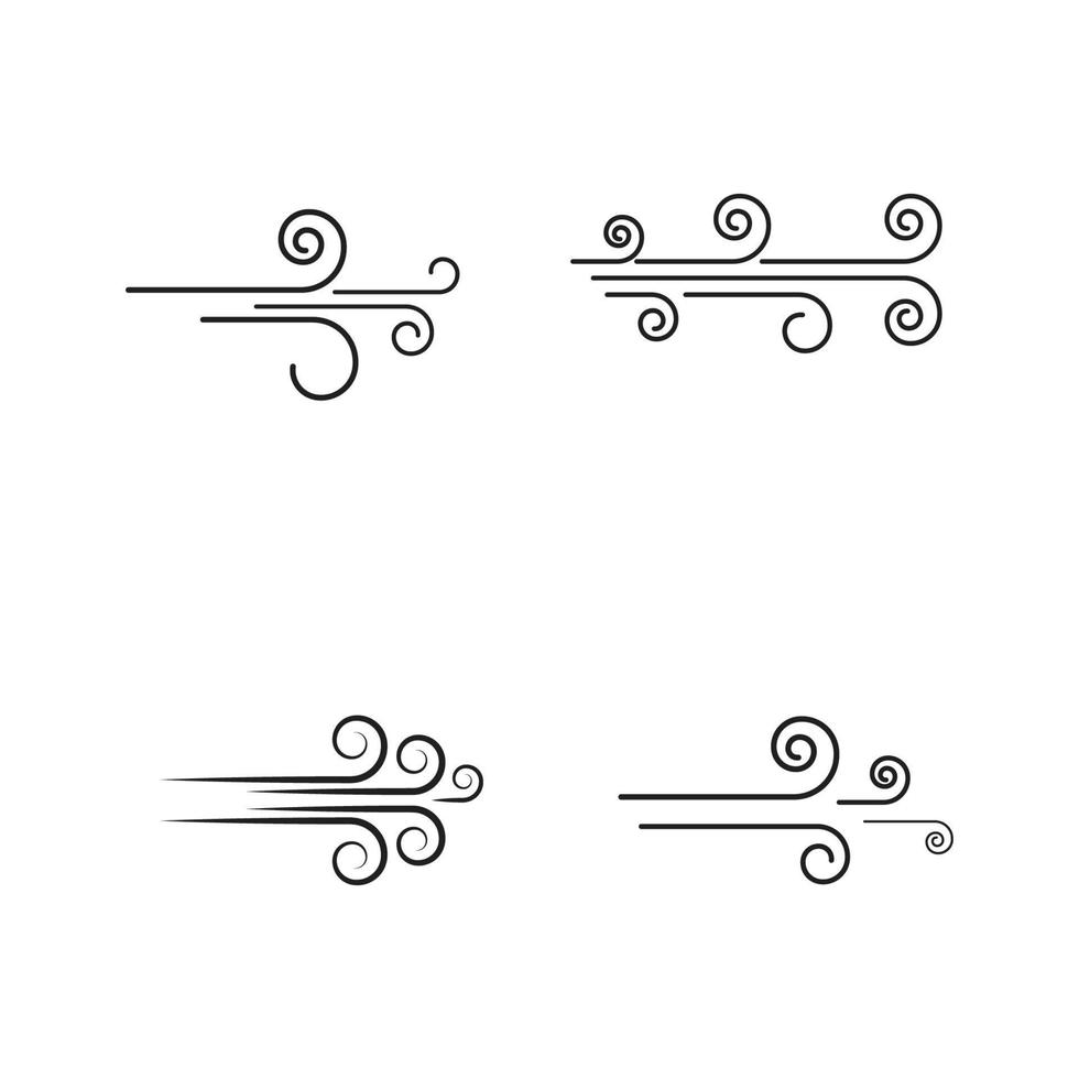 Set Of Wind vector icon design illustration
