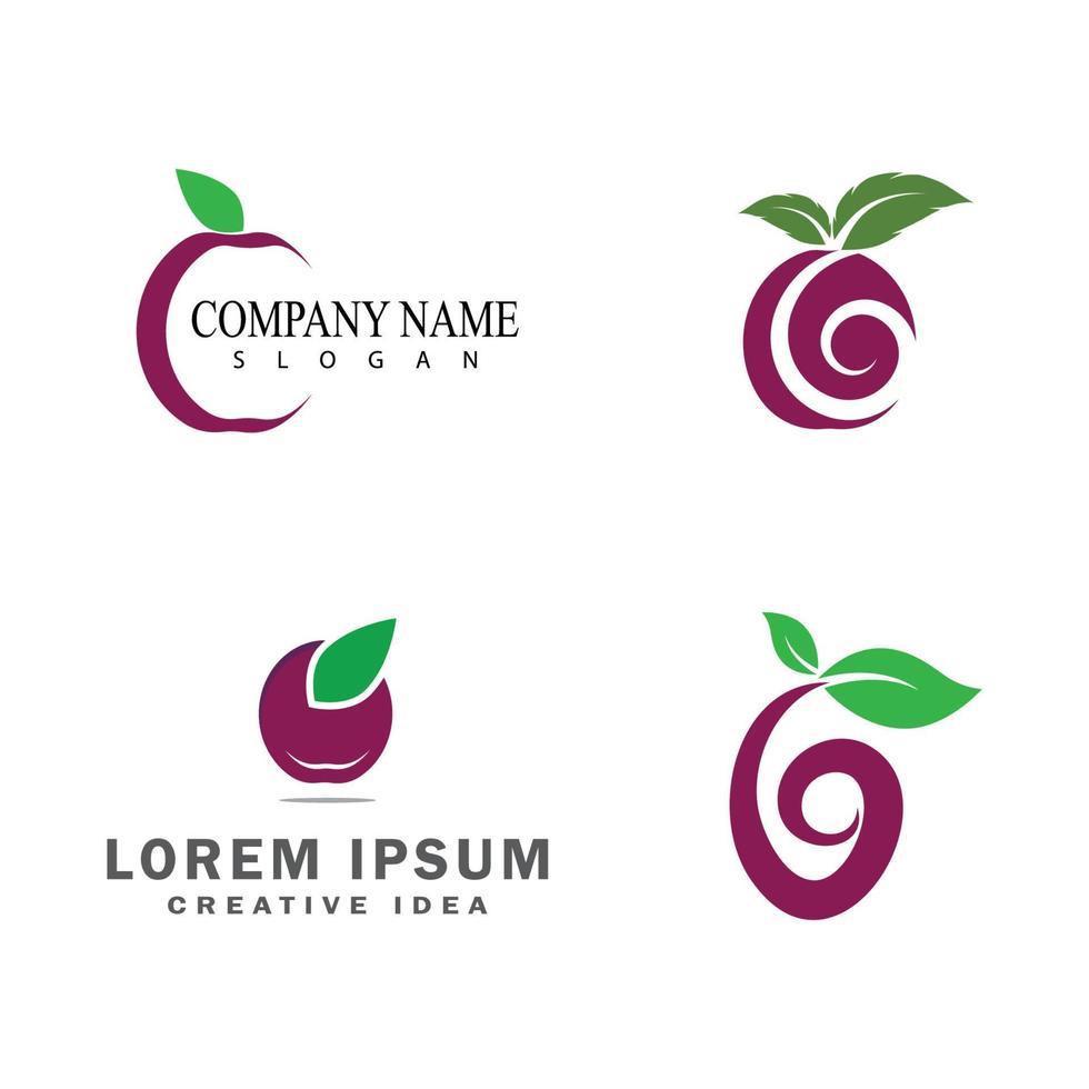 Plum logo vector icon design template