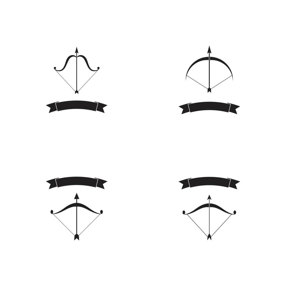 conjunto de plantilla de logotipo de ilustración de vector de icono de tiro con arco de flecha
