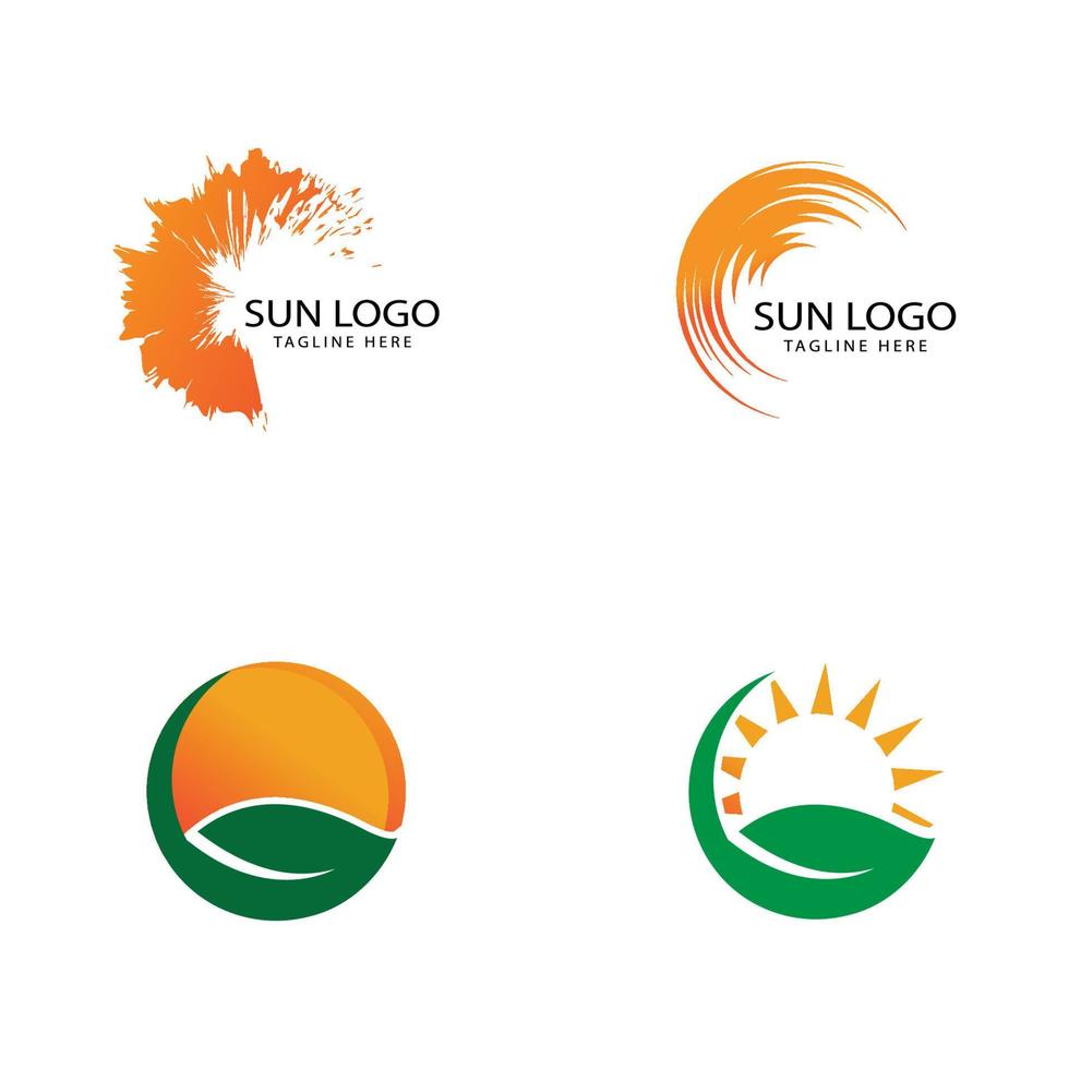 diseño de plantilla de logotipo de icono de ilustración de vector de sol