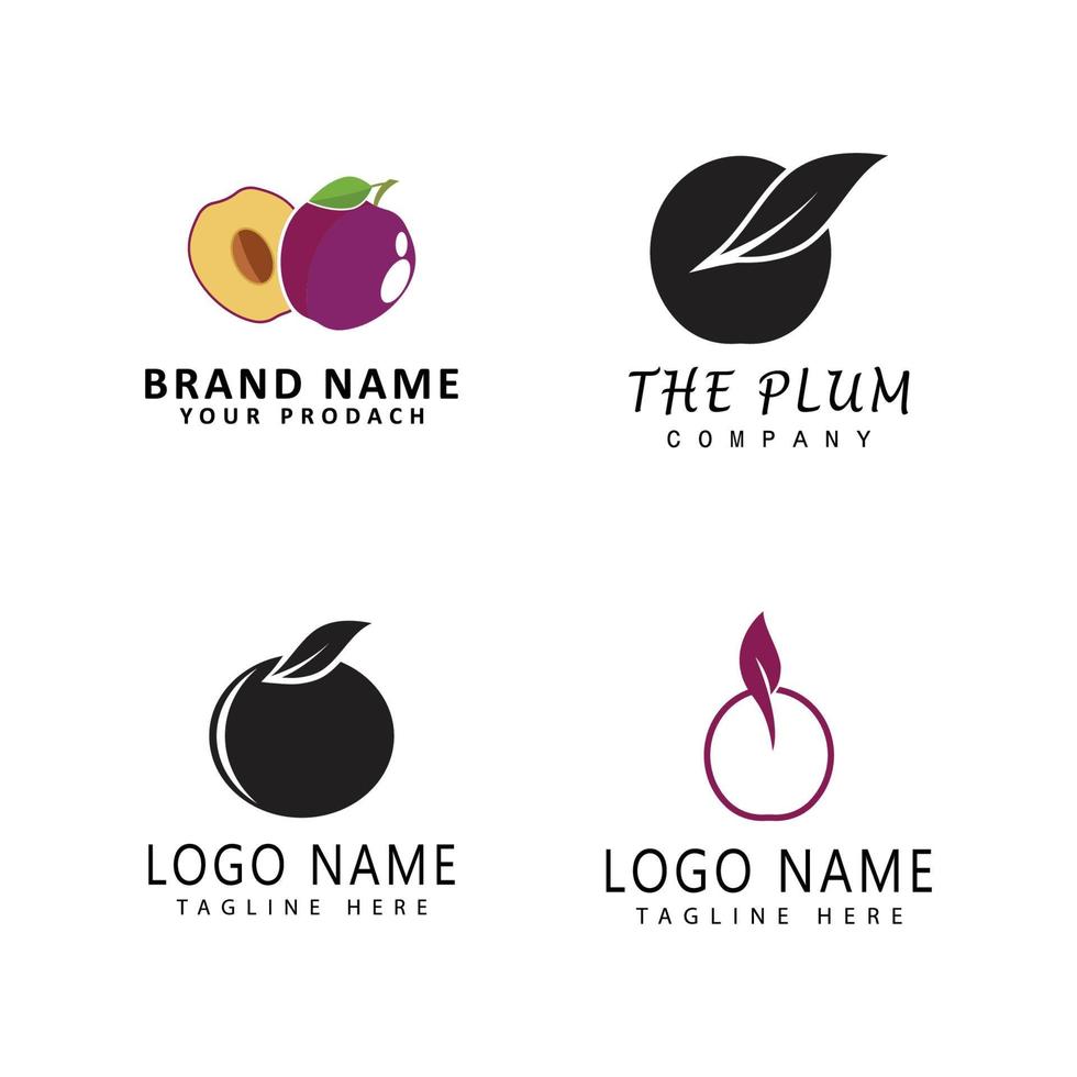 Plum logo vector icon design template