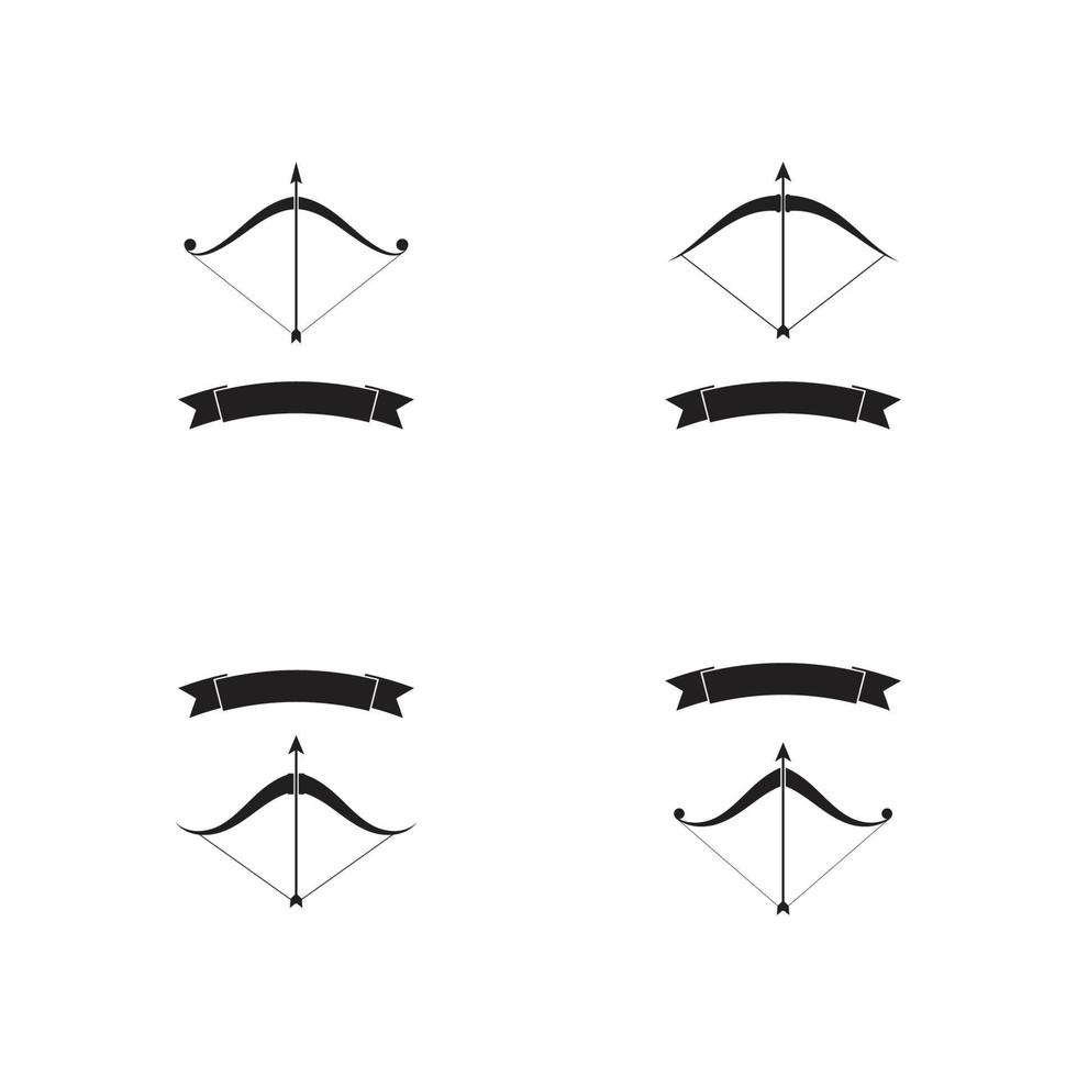 conjunto de plantilla de logotipo de ilustración de vector de icono de tiro con arco de flecha