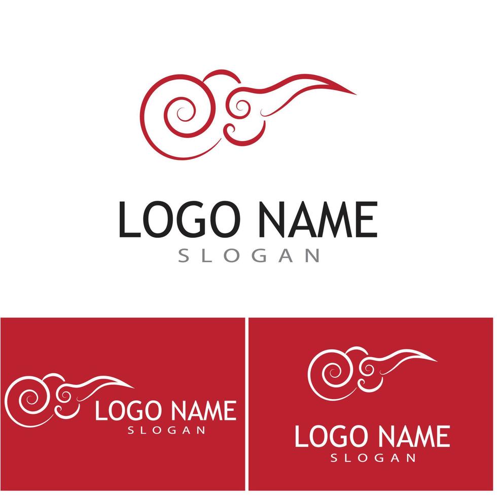 Chinese clouds Logo Template vector symbol design