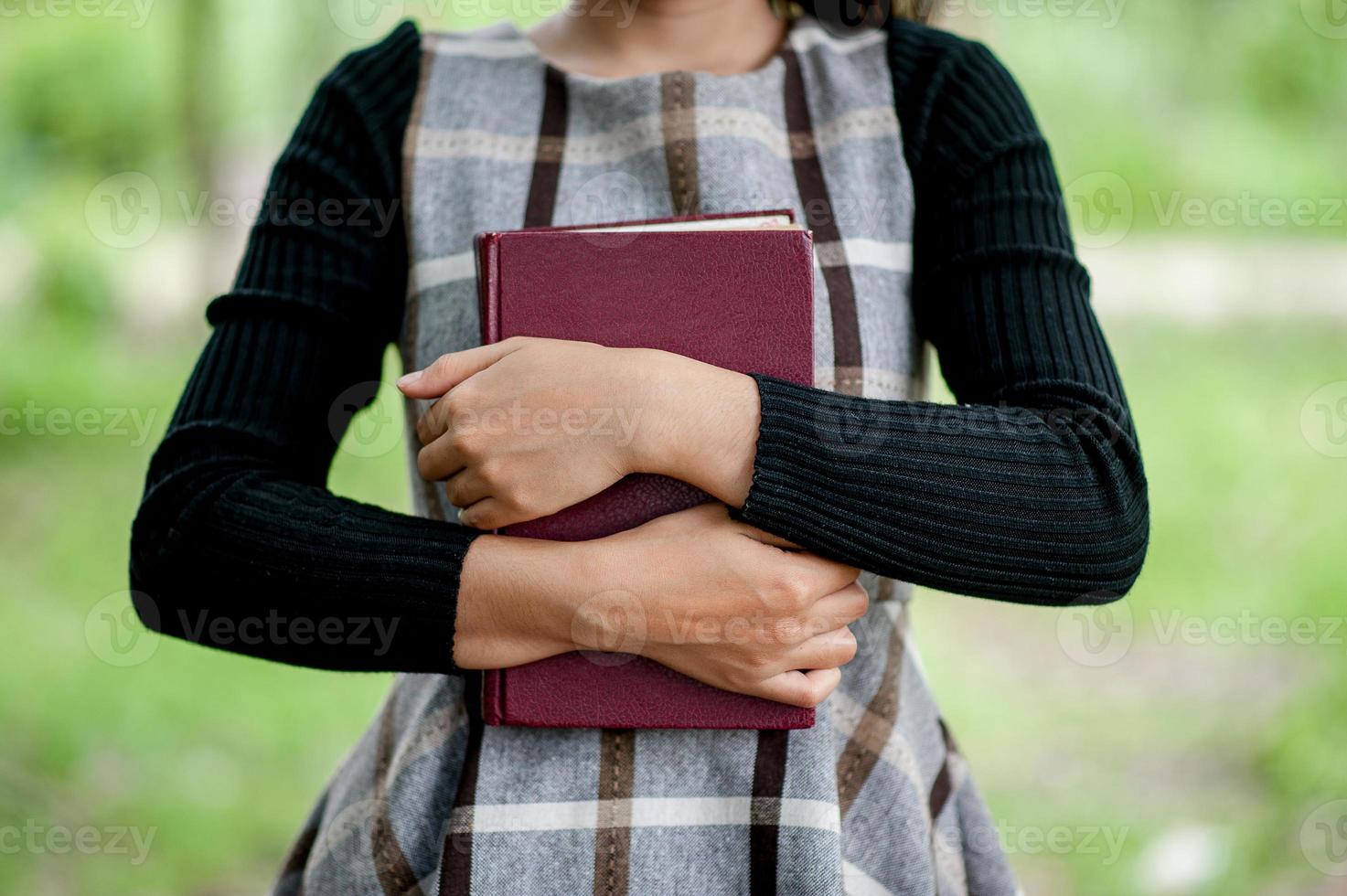 Hand pictures and books Education concept With copy space photo