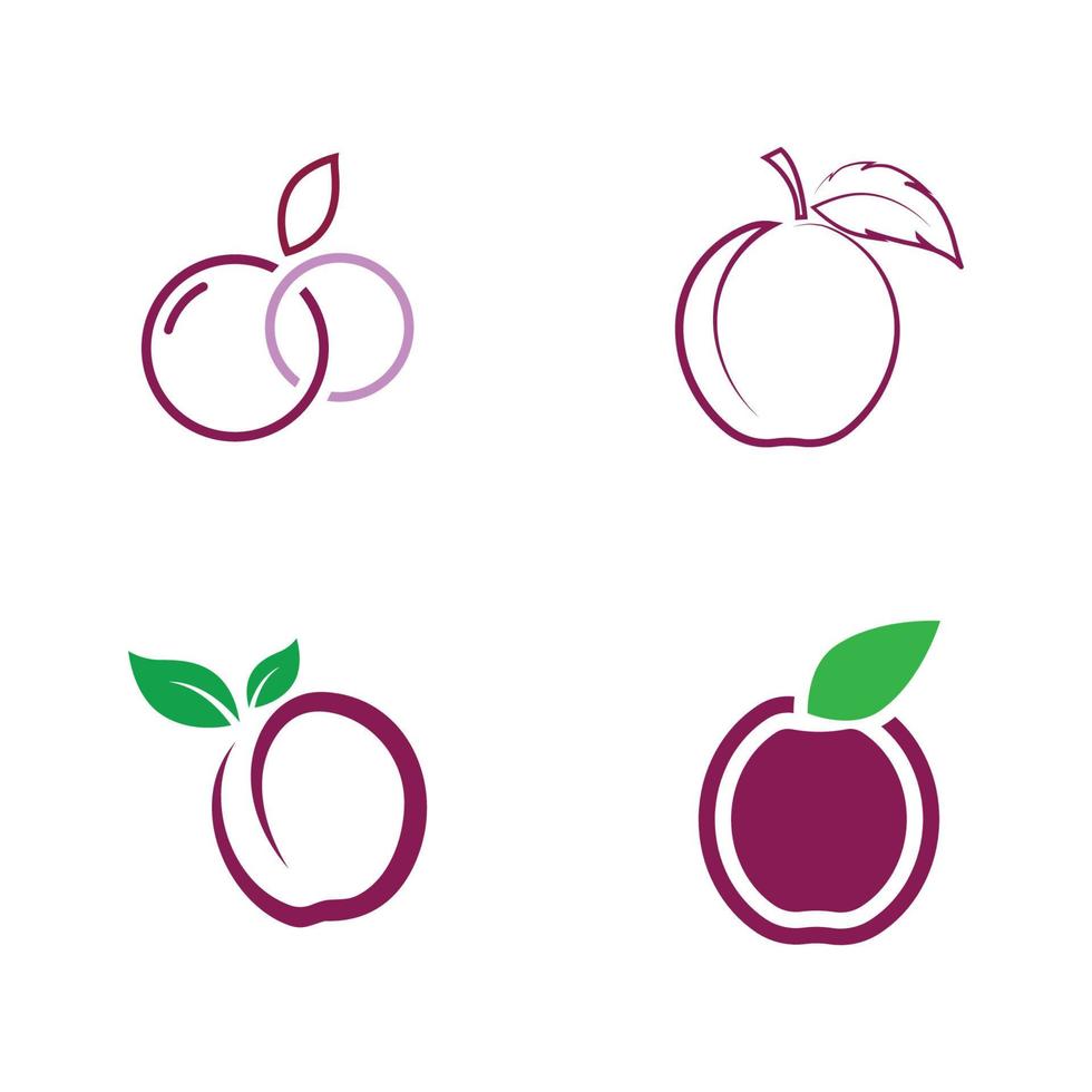 Plum logo vector icon design template