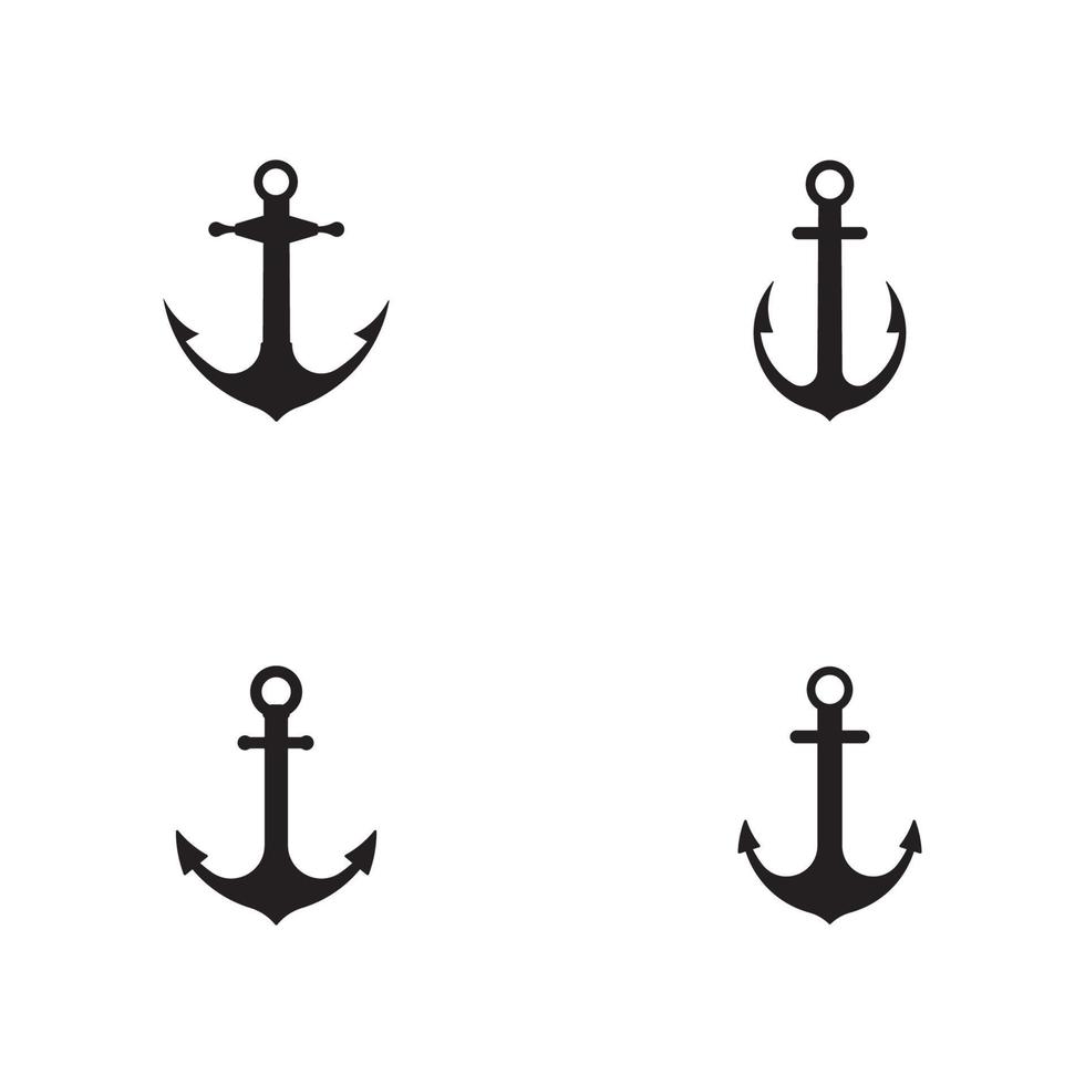 conjunto de vector de plantilla de logotipo de icono de ancla