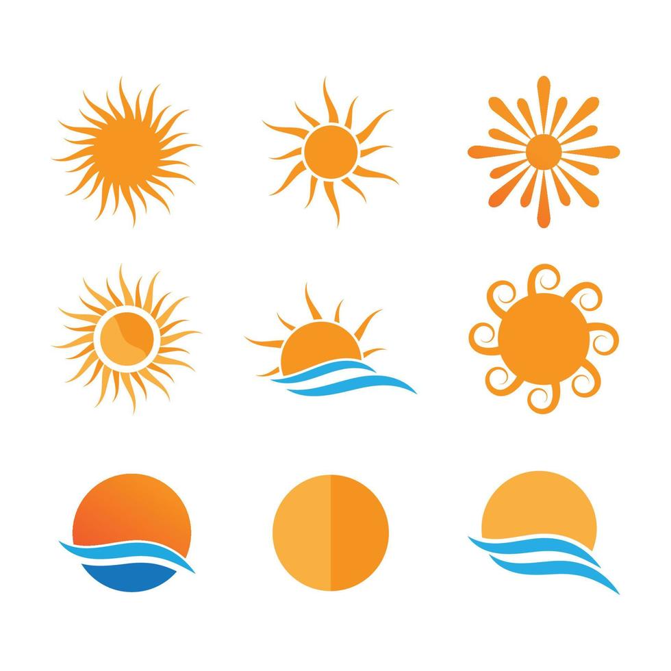 diseño de plantilla de logotipo de icono de ilustración de vector de sol