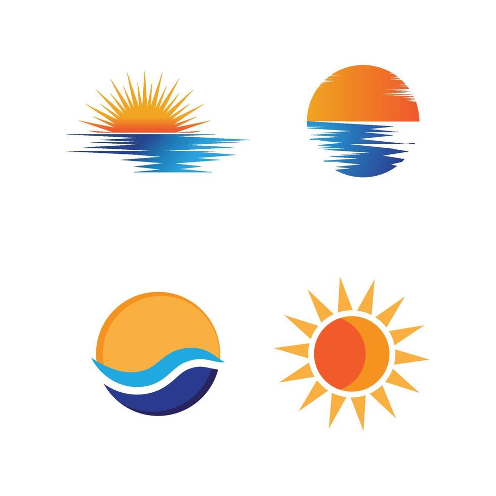 diseño de plantilla de logotipo de icono de ilustración de vector de sol