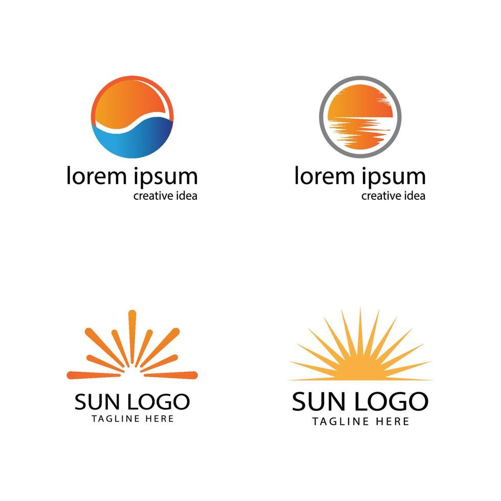 diseño de plantilla de logotipo de icono de ilustración de vector de sol