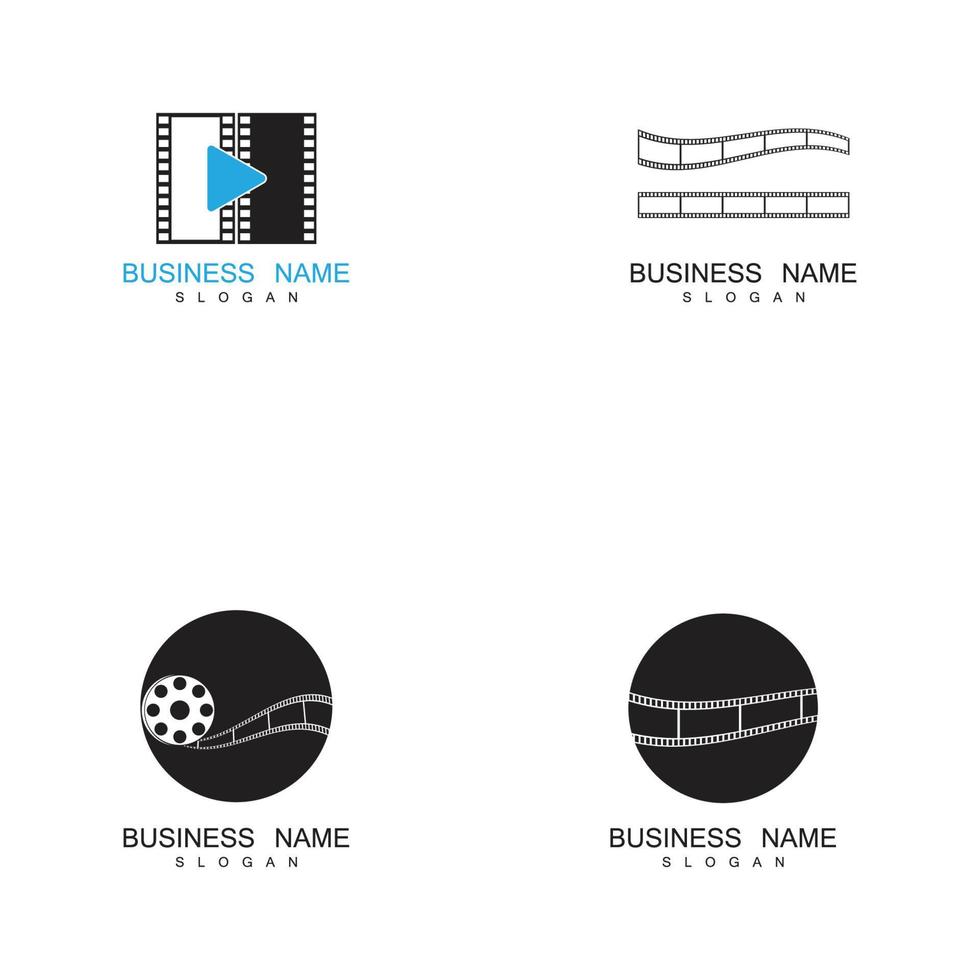 Set of filmstrip Logo Template vector illustration