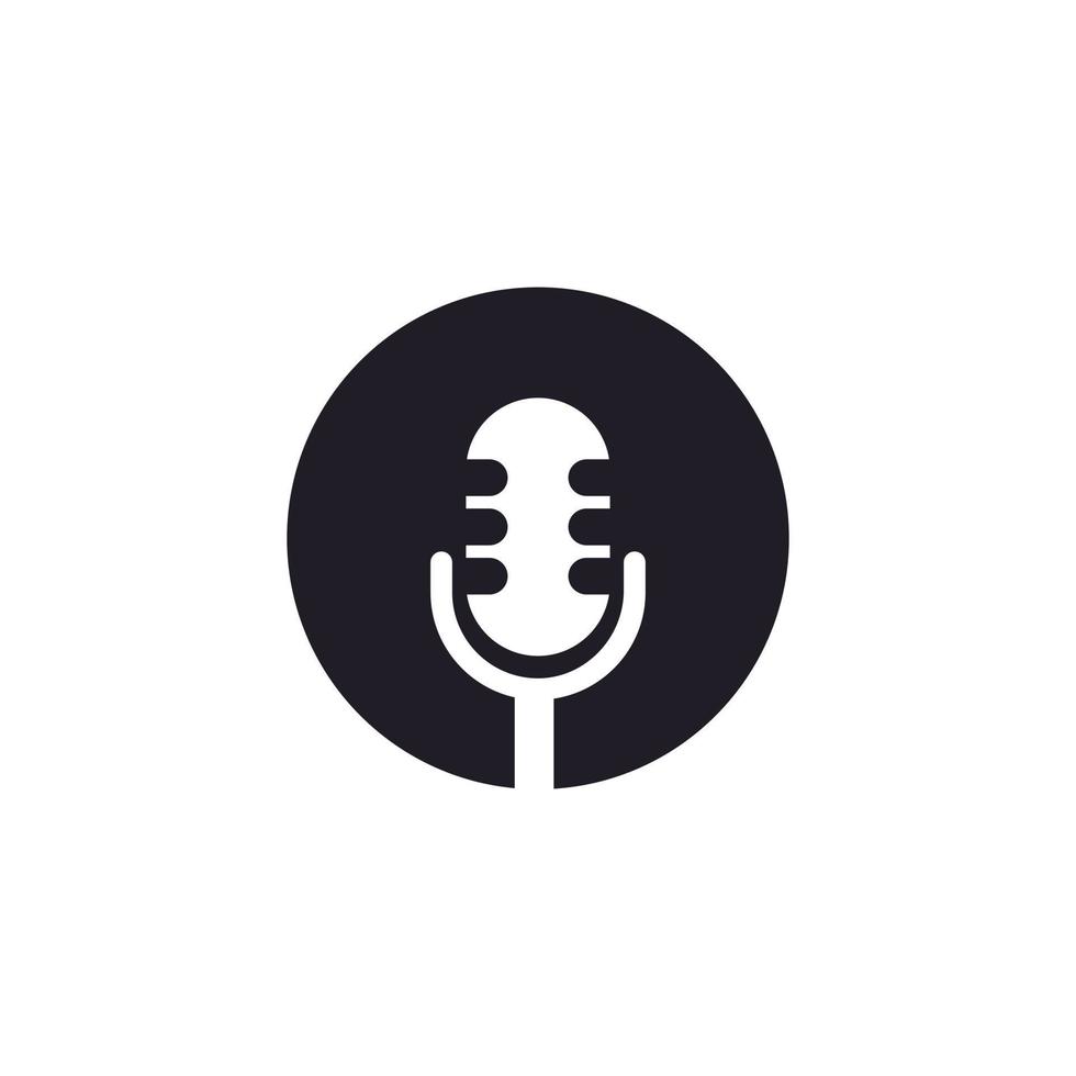 Microphone Mic Icon for Podcast Radio Broadcast for Entertainment Comedian or Sing Logo Vector Design Inspiration