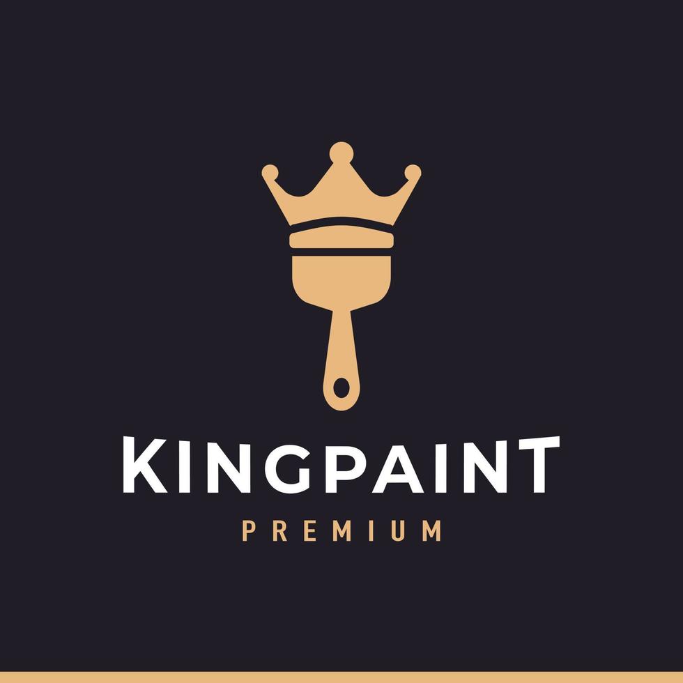 Brush for Paint with King or Queen Crown Royal Logo Design Inspiration vector