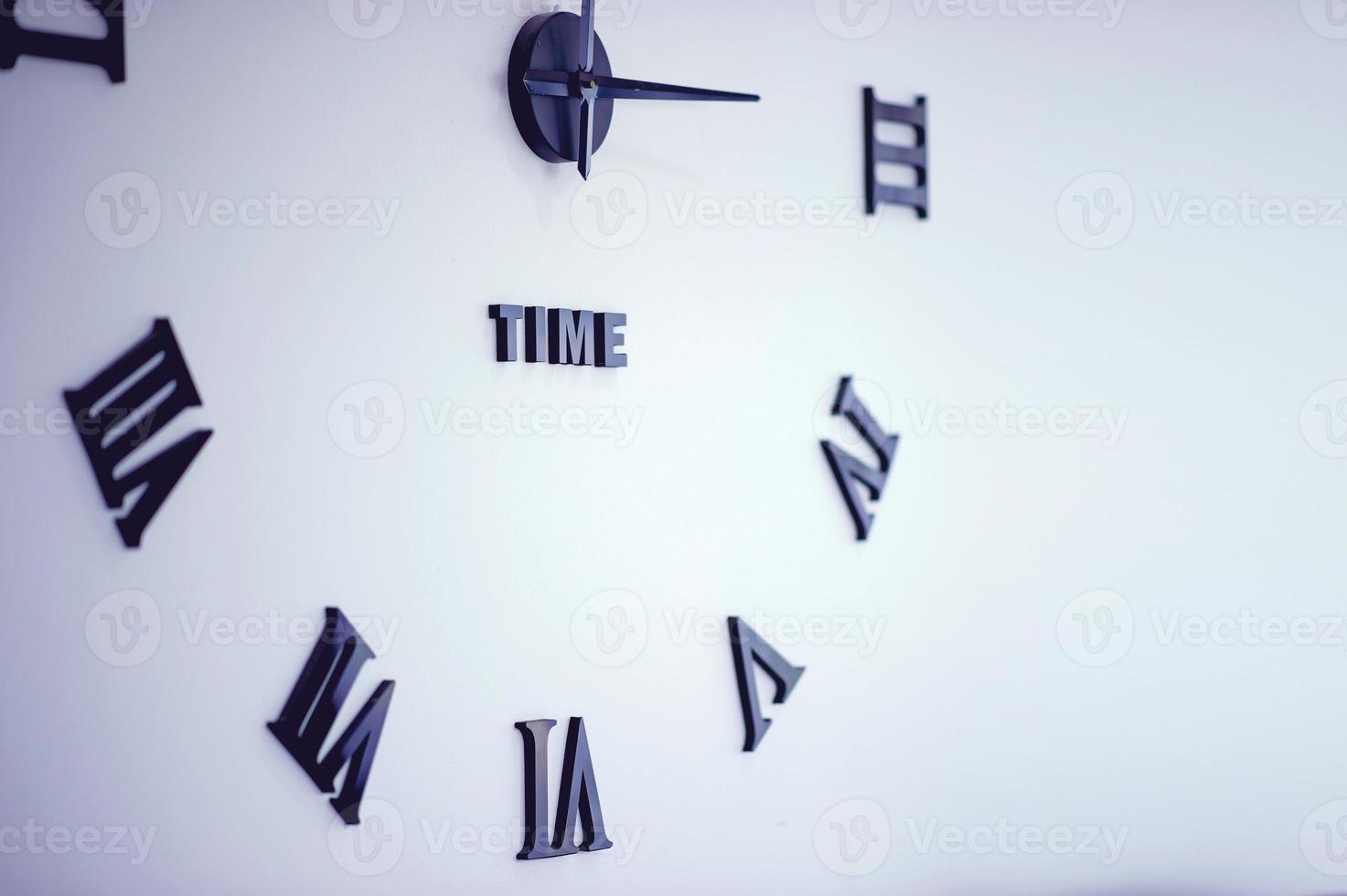 Beautiful wall clock In a clean white bedroom photo