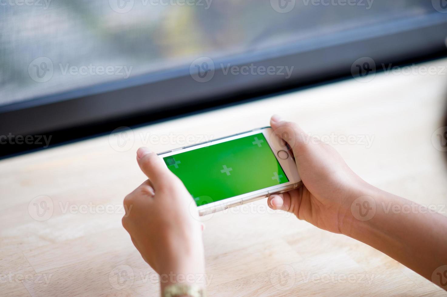 Hands and phones, online communication Online business Concept of using technology photo