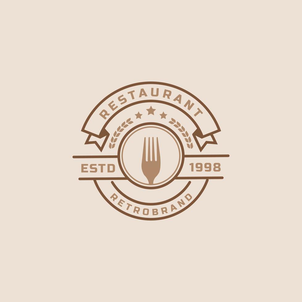Iconos de restaurantes y cafés con insignia retro vintage, siluetas de diseño de logotipos de comida rápida vector