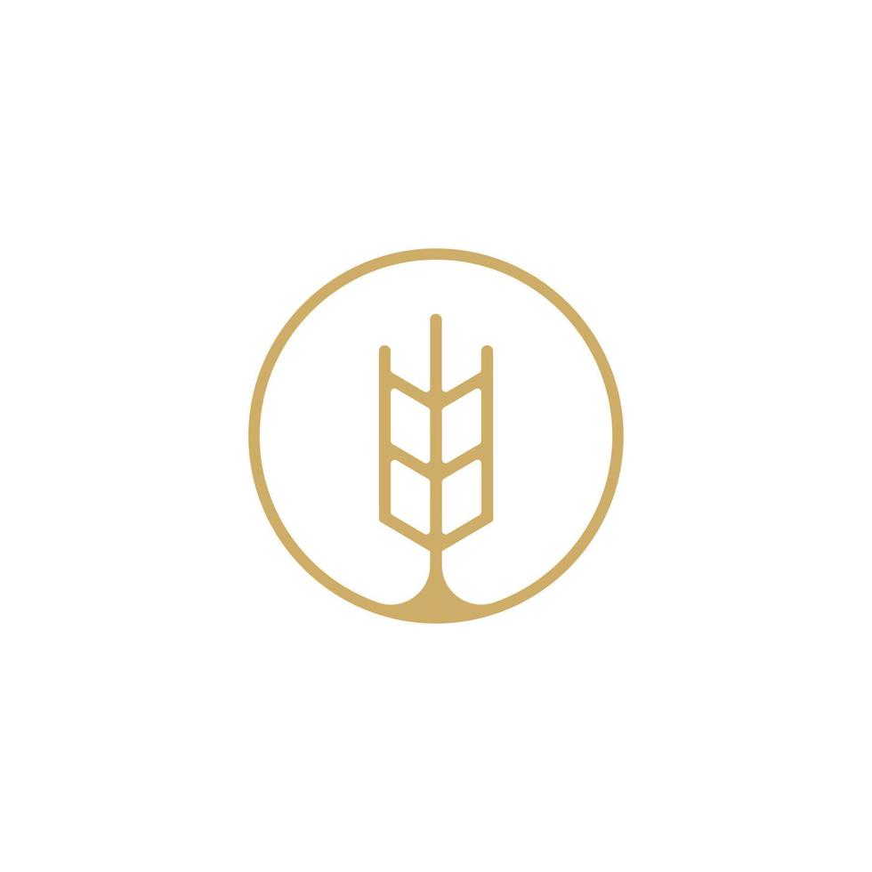 inspiración de diseño de vector de logotipo de estilo de línea de trigo de grano