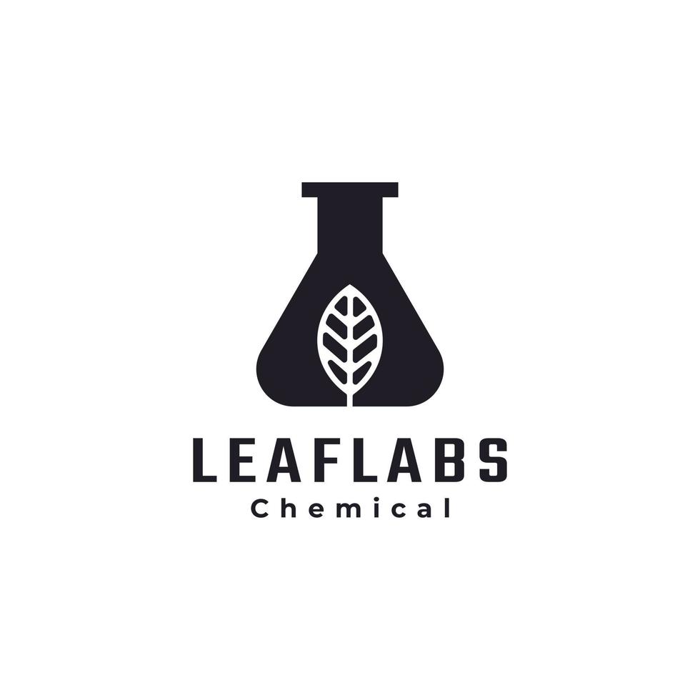 Leaf Laboratory Lab Nature Logo Vector Hipster Retro Vintage Design Inspiration