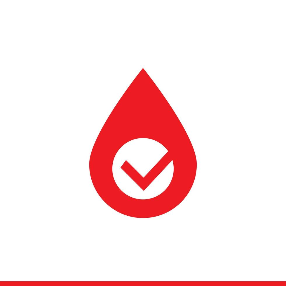 Inspiración en el diseño del logotipo del cheque de gota de salsa de sangre roja vector