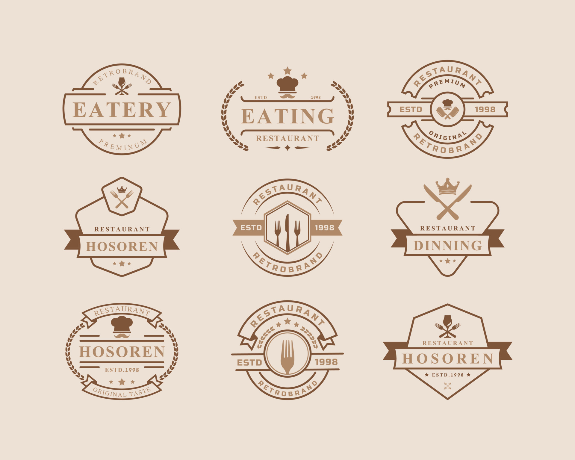 retro food logos