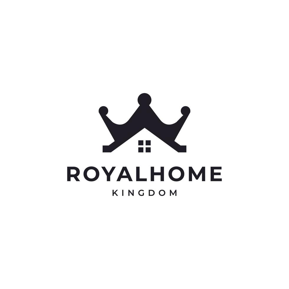 rey reina corona casa bienes raíces edificio apartamento premium logo vector diseño inspiración