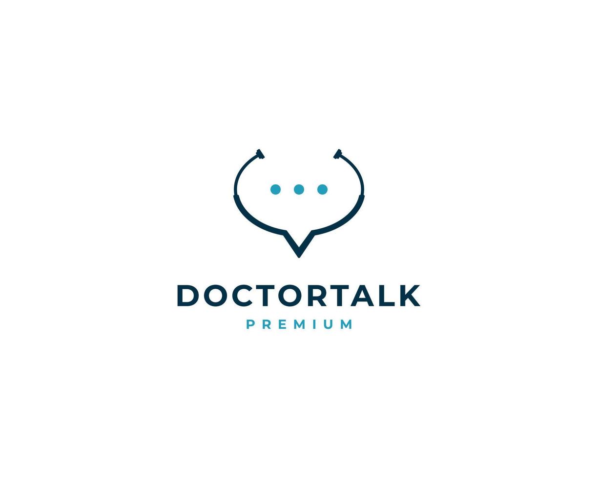 Doctor Chat Talk Consulting with Stethoscope Logo Vector Design Inspiration