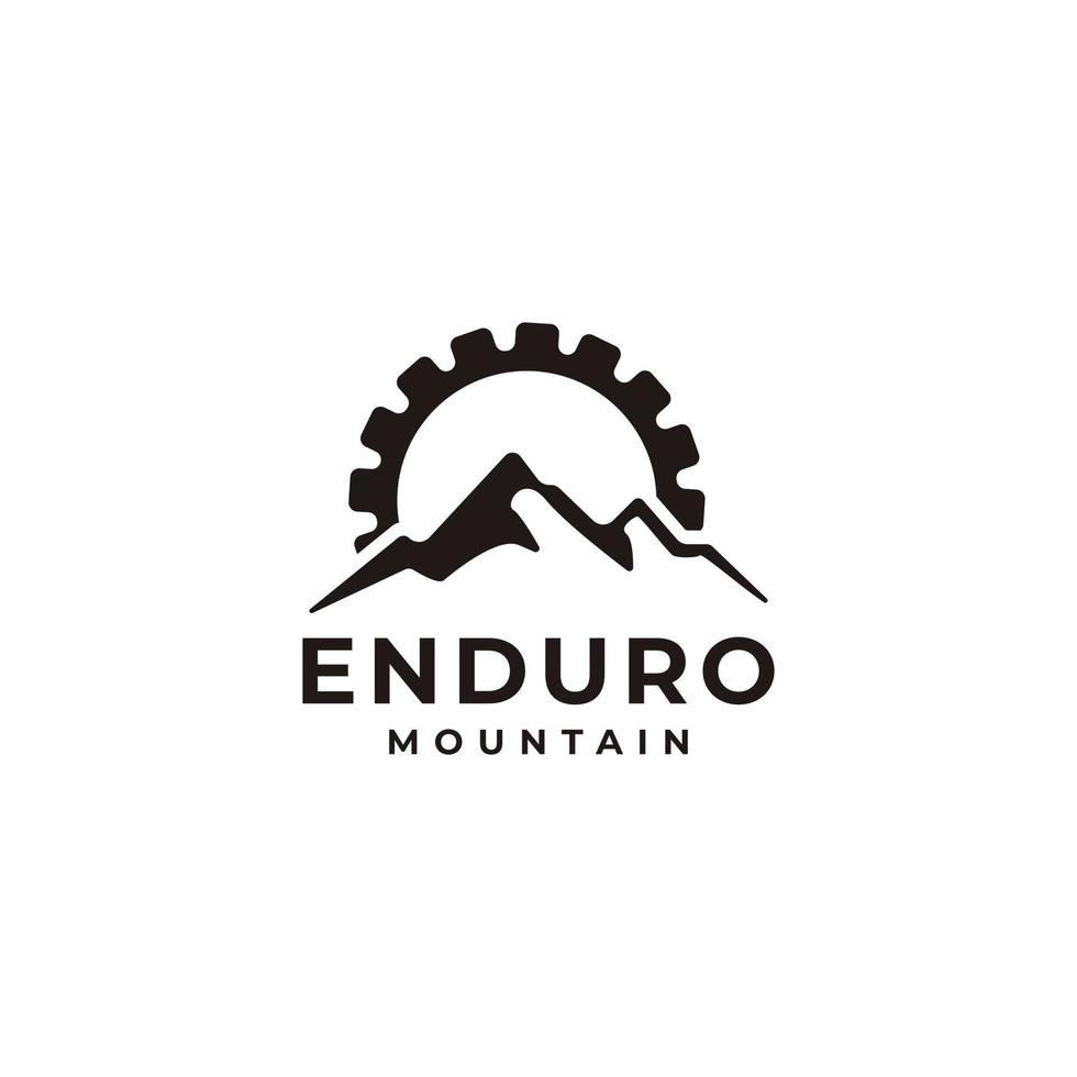 bicicleta de montaña ciclo enduro logo vector diseño inspiración