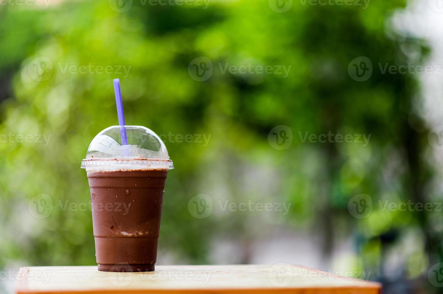 Delicious cool cocoa photos placed on the table ready to eat Food and beverage concept