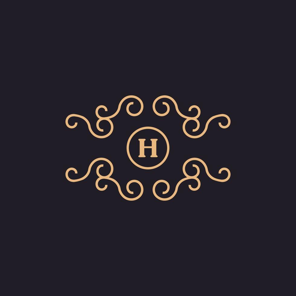 el diseño de logotipo de lujo florece con elegantes líneas caligráficas de adorno. identidad de logotipo para restaurante, realeza, boutique, café, hotel, heráldica, joyería, elemento de plantilla de vector de símbolo de moda