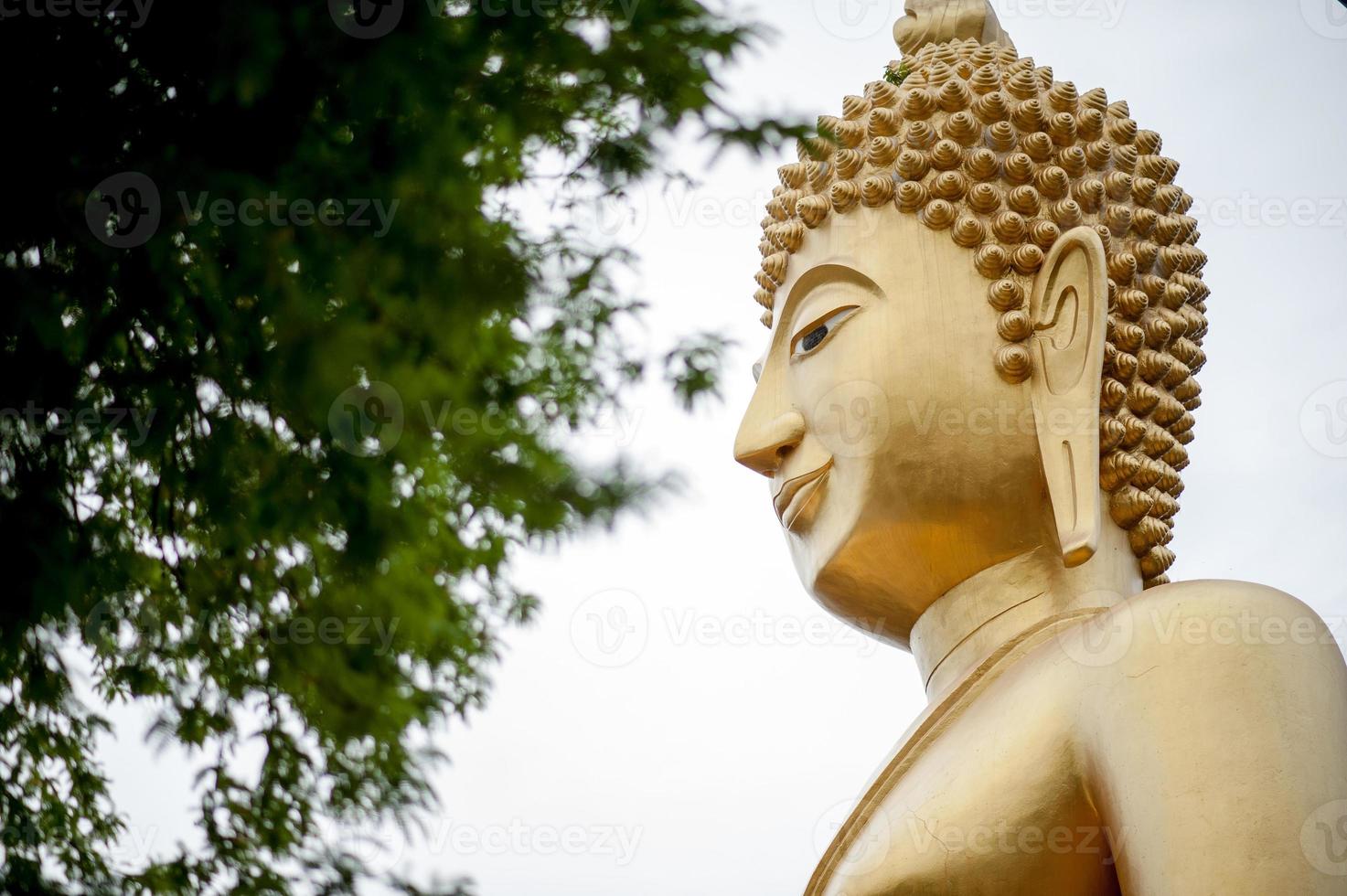 gran estatua de buda en la montaña foto