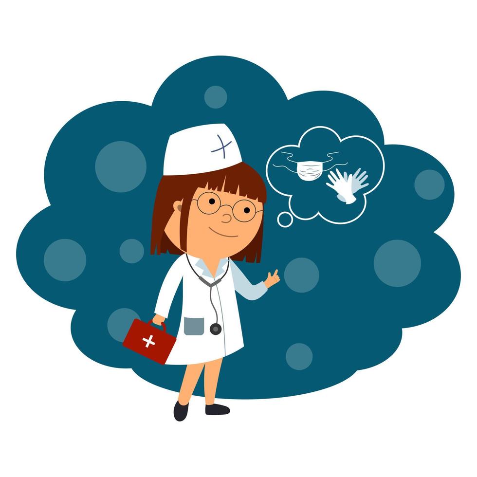 illustration of a medical worker, vector