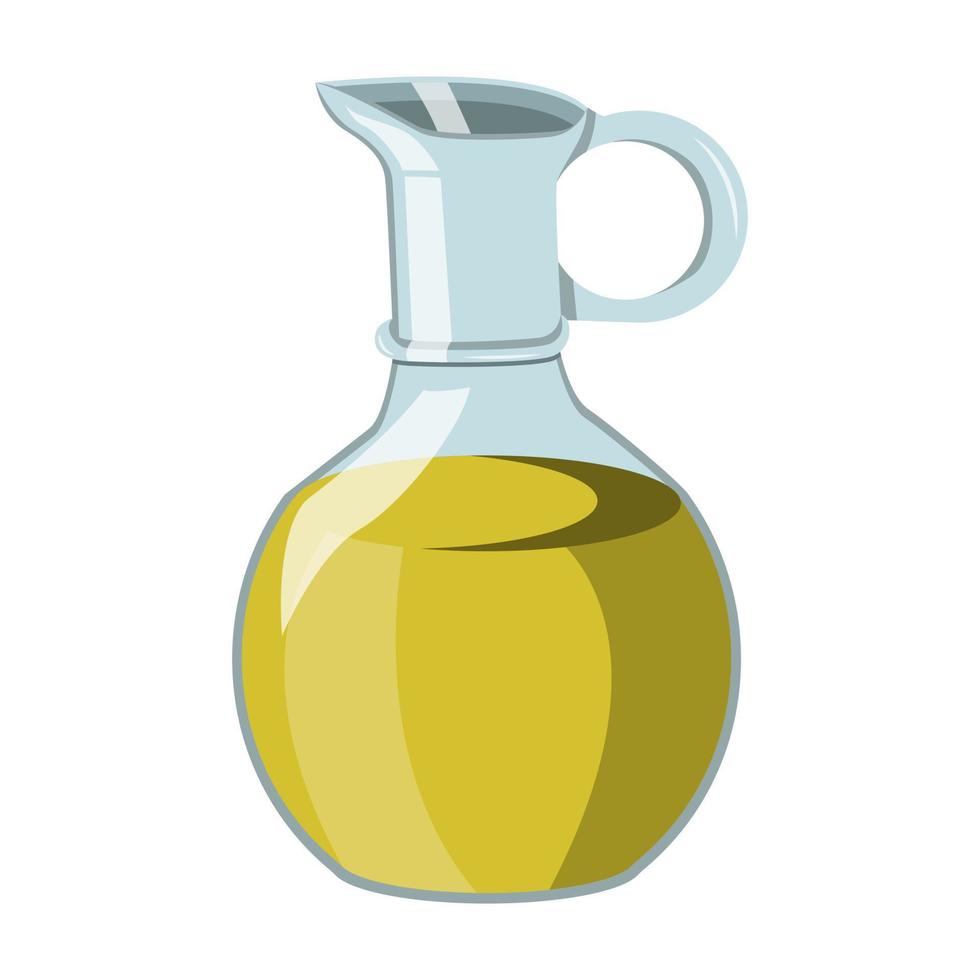 aceite vegetal en un frasco de vidrio, aceite de oliva o de girasol. vector