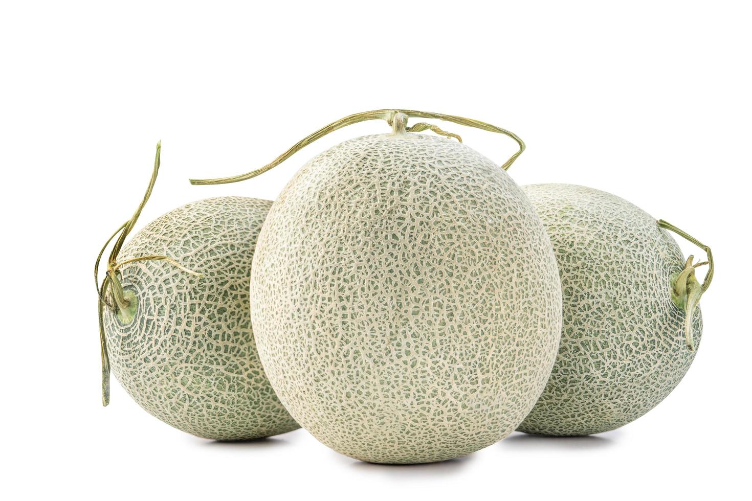 Close up, clipping path, cut out, beautiful rock cantaloup melon isolated on white background photo