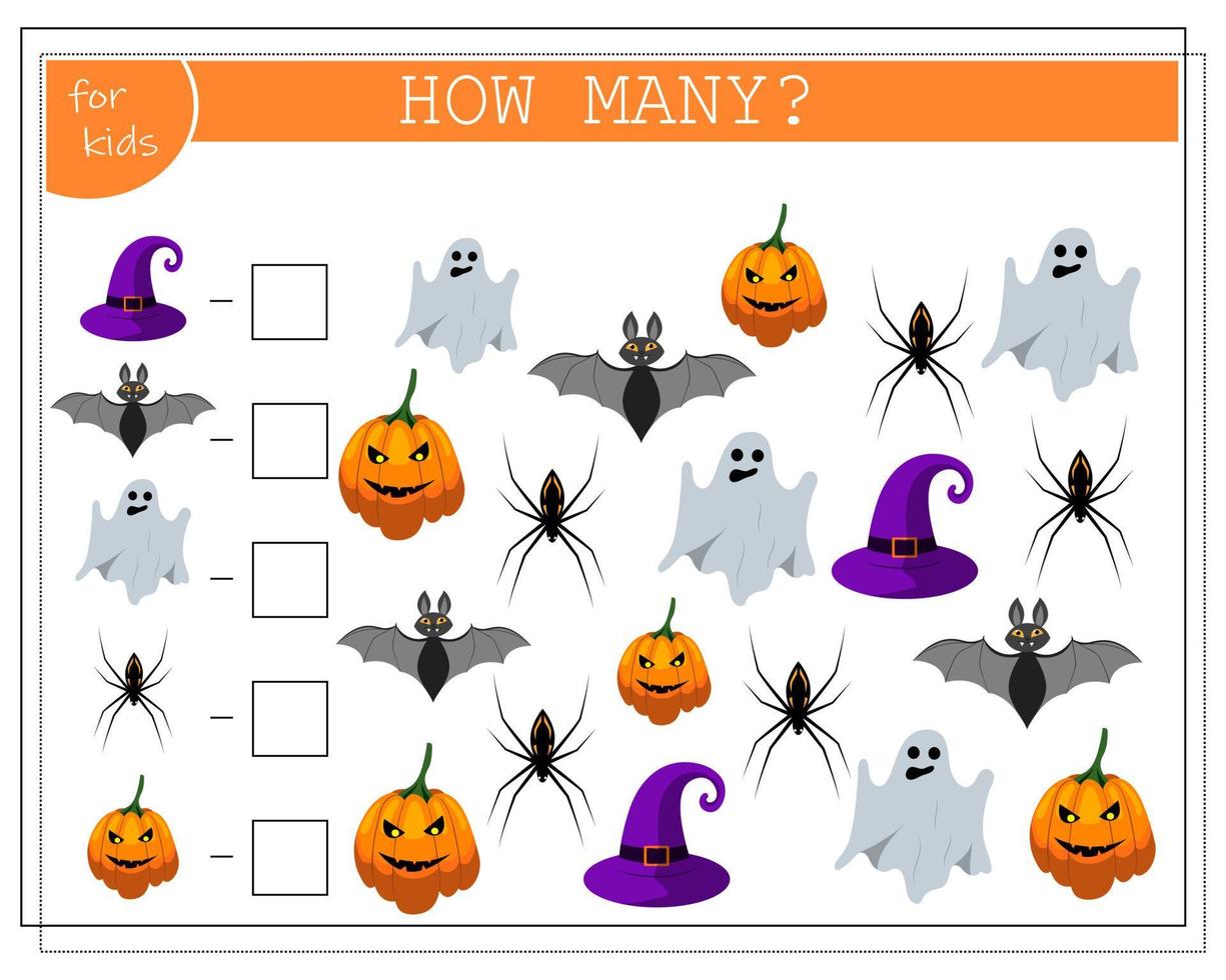 math game for kids count how many of them, hat vector