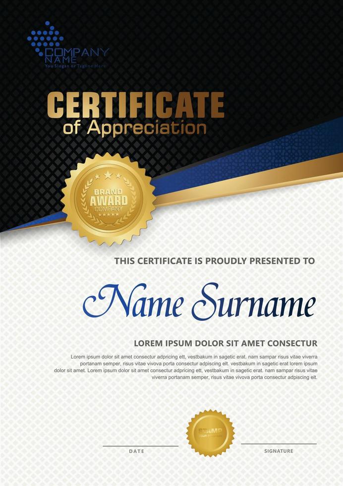 certificate template with luxury and elegant texture pattern background, diploma,Vector illustration vector