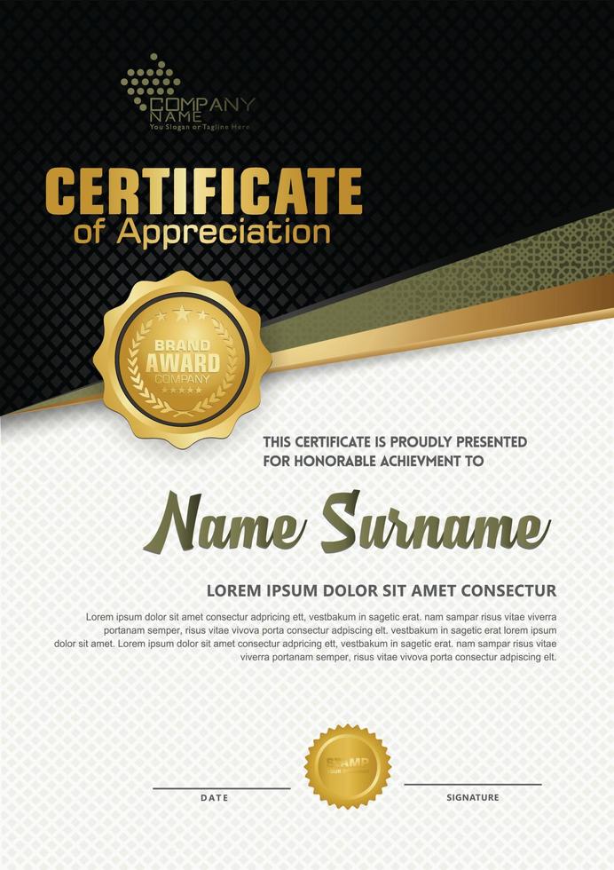 certificate template with luxury and elegant texture pattern background, diploma,Vector illustration vector