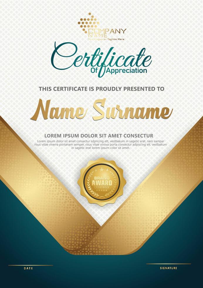 certificate template with luxury and elegant texture pattern background, diploma,Vector illustration vector