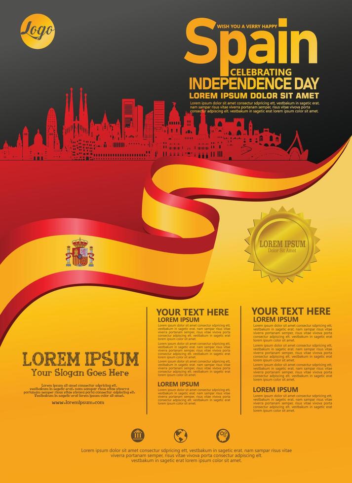 Spain national day modern design template. Design for poster, brochure, flayer and other users vector