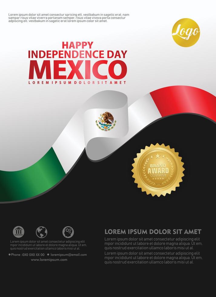 Mexico happy Independence Day background template for a poster leaflet and brochure for publications event vector